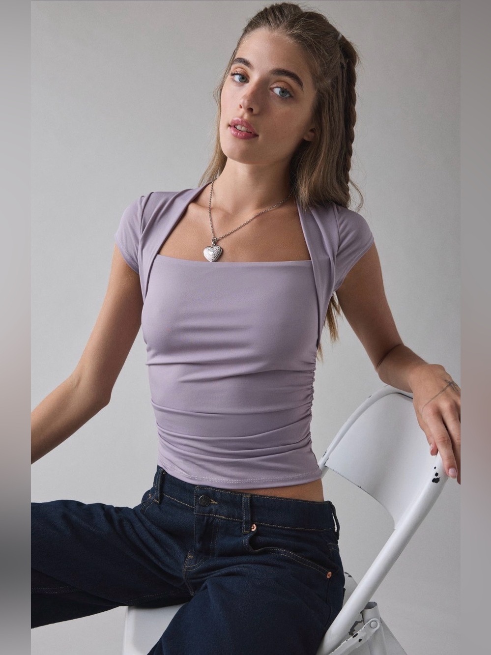 UO Claire Cropped Cap Sleeve Shrug Top NWT